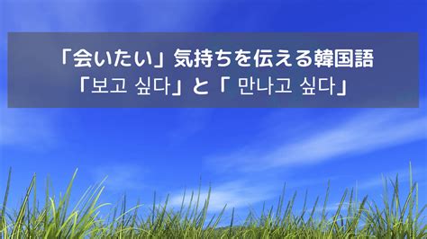 보고 싶다 意味|韓国語で「会いたい」気持ちを伝えるフレーズ＆発音 .